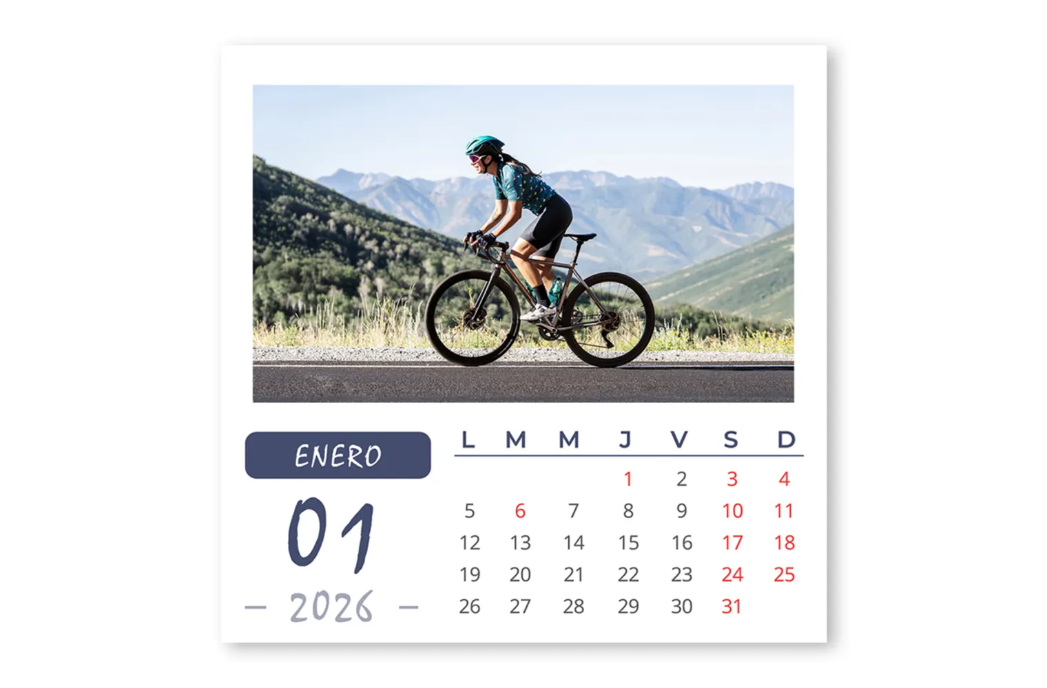 Calendario Sobremesa Azul