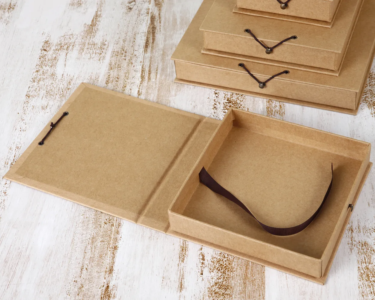 Caja kraft para fotos, sin apartado