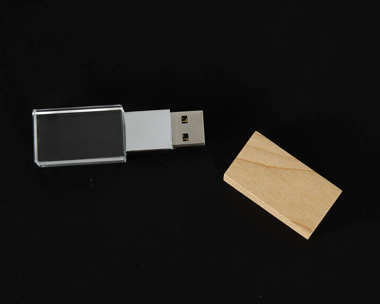 USB Cristal madera - metal