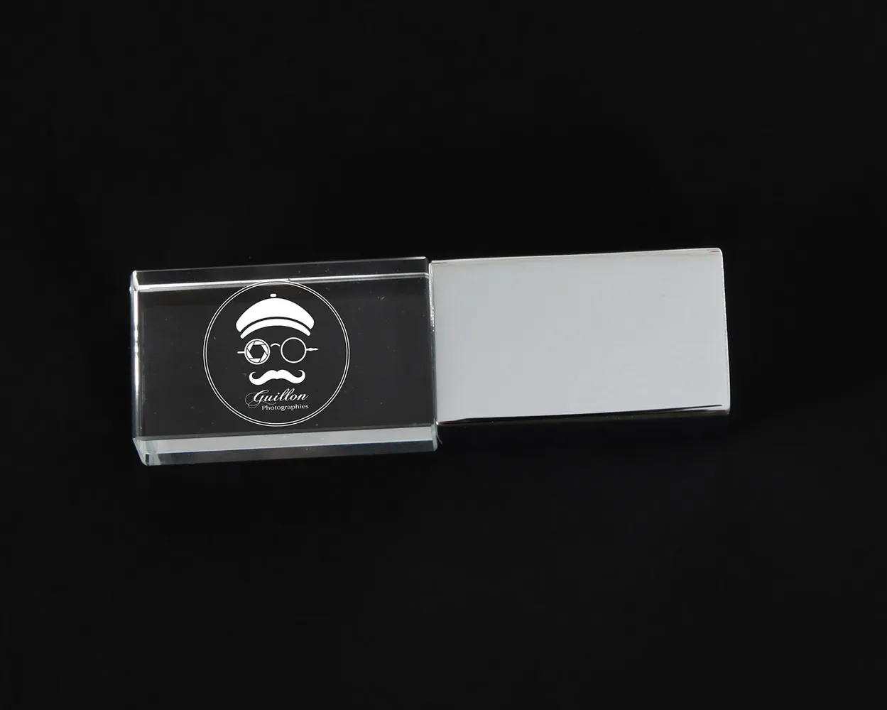 USB Cristal madera - metal