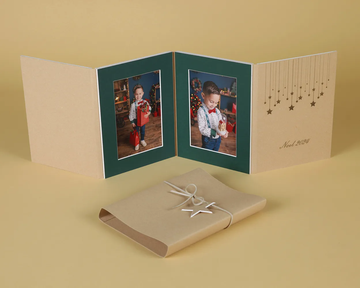 Christmas Acordeón passe-partout en Piel Reciclada